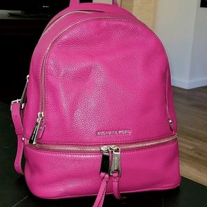 Michael Kors "Rhea" Zip Medium Leather Backpack
